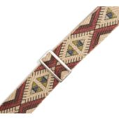 Levy&#039;s Guitar Straps MH8P-002 2&quot;&quot; Hemp Webbing Guitar Strap with Ink Printed Diamond Design