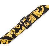 Levy&#039;s MNSP2-001 Black &amp; Gold Guitar Strap 