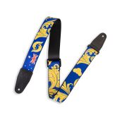 Levy's Guitar Strap MNSP2-002 Blue & Gold Australian Theme Guitar Strap