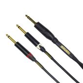 Mogami Stereo guitar 1/4 TRS to Dual TS, 3 foot fan 12 ft (GOLD GTS-12)
