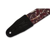 Levy&#039;s MPD2-027 Burgundy White Butterfly Guitar Strap
