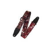Levy's MPD2-027 Burgundy White Butterfly Guitar Strap 