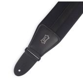Levy&#039;s Guitar Strap MRHNP3-BLK Black Webbing And Leather With Polyester