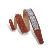 Levy's Guitar Straps MSJ26-RST Jacquard Strip and Suede Backing Color Rust