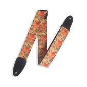 Levy's Guitar Straps MX8-001 Wildflower Print on Black Cotton Webbing 