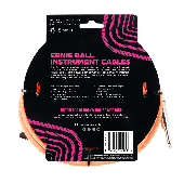 BRAIDED INSTRUMENT CABLE STRAIGHT/ANGLE 18FT - NEON ORANGE