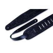 Levy&#039;s Guitar Straps PM44T01-BLK The &quot;Oak &amp; Acorns: Embossed Leather Black Guitar Strap Series&quot;