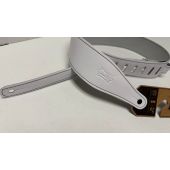 Levy's Guitar Straps DM17-WHT 2 1/2" White leather guitar strap with decorative edge-stitching