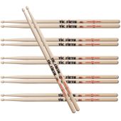 Vic Firth American 7A Classic Drum sticks 6 Pair Pack UPC 750795000227
