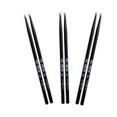 Vic Firth American Classic Drumsticks - 5A - Wood Tip - Black Finish 3 Pairs
